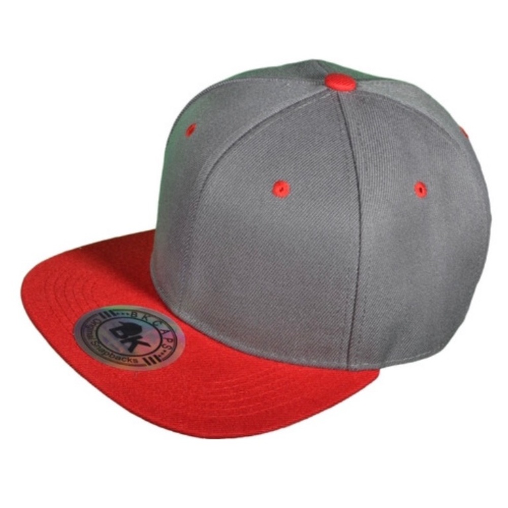 💖GREY & RED Snap Back Trucker Hat